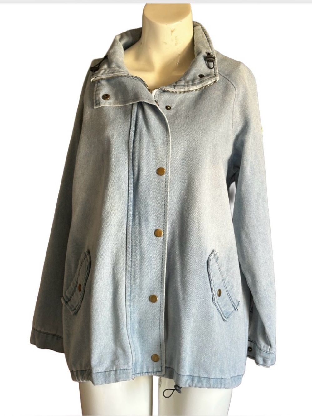 Vintage Light Denim Jacket with US Enterprise Commander Patch